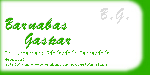 barnabas gaspar business card